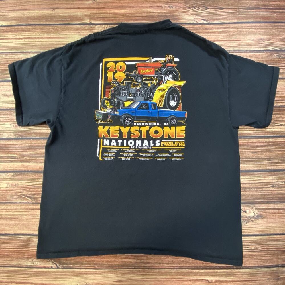 Keystone Nationals Indoor Truck & Tractor Pull Graphic T-Shirt Black XL